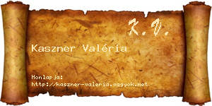 Kaszner Valéria névjegykártya